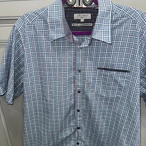 Ted Baker Men's Short sleeve button down shirt size 7 - Picture 2 of 5